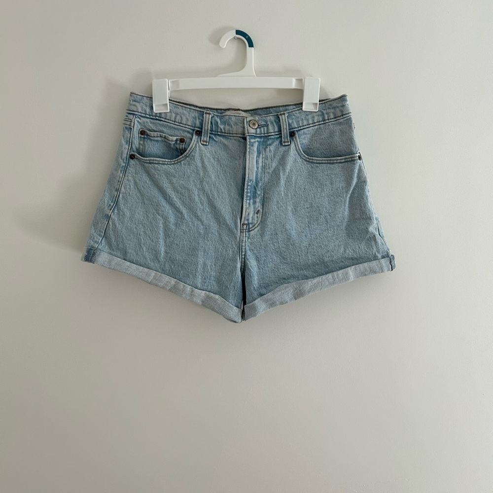 Abercrombie & Fitch Blue Jean Shorts Distressed Casual